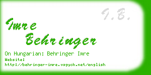 imre behringer business card
